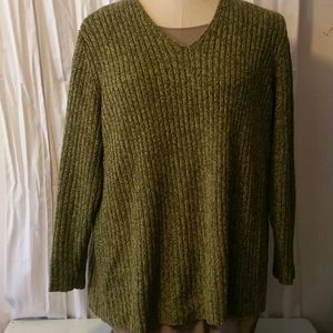 Green/Brown cable knit sweater 26/28